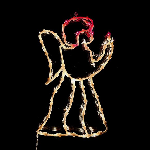 Vintage Christmas lights - Angel Sculpture Silhouette - Retro Christmas Decor - Picture 1 of 7